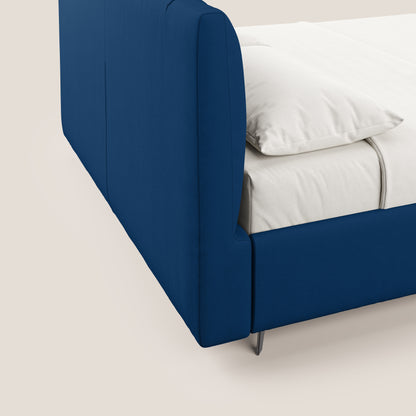 Bogart letto imbottito contenitore completamente sfoderabile in microfibra smacchiabile T11 blu 