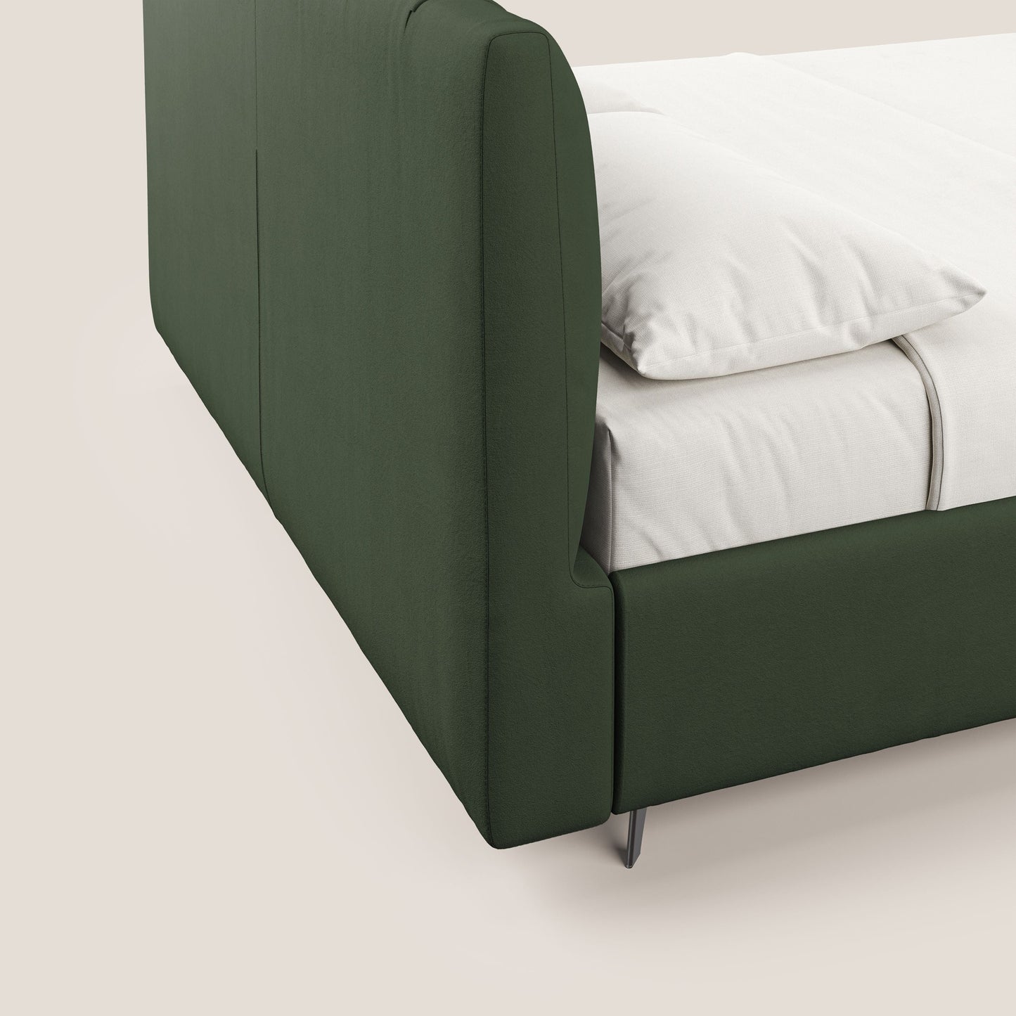 Bogart letto imbottito contenitore completamente sfoderabile in microfibra smacchiabile T11 verde 