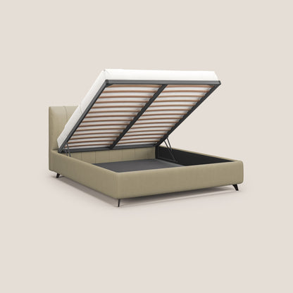 Bogart letto imbottito contenitore completamente sfoderabile in microfibra smacchiabile T11 panna 