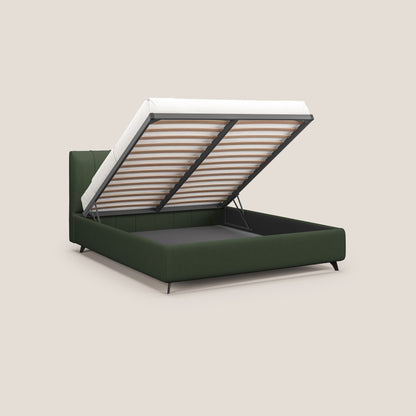 Bogart letto imbottito contenitore completamente sfoderabile in microfibra smacchiabile T11 verde 