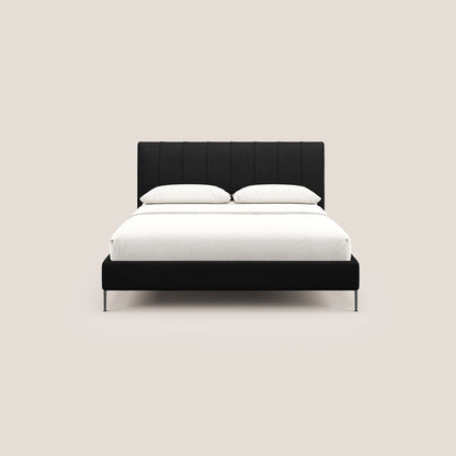 Calliope letto imbottito piedini alti completamente sfoderabile in tessuto smacchiabile T17 nero 