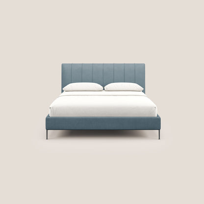 Calliope letto imbottito piedini alti completamente sfoderabile in tessuto smacchiabile T17 carta da zucchero 