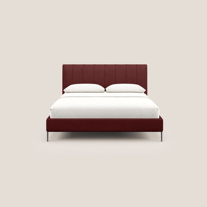 Calliope letto imbottito piedini alti completamente sfoderabile in tessuto smacchiabile T17 rosso 
