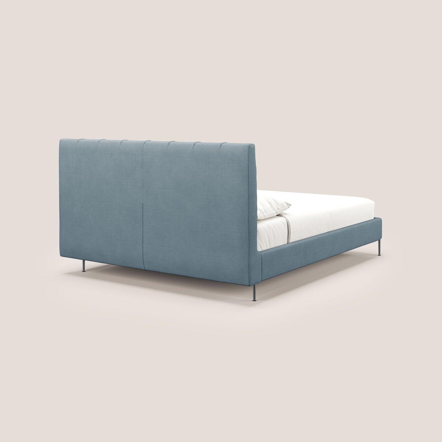 Calliope letto imbottito piedini alti completamente sfoderabile in tessuto smacchiabile T17 carta da zucchero 