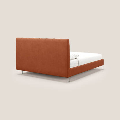 Calliope letto imbottito piedini alti completamente sfoderabile in tessuto smacchiabile T17 arancio 