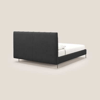 Calliope letto imbottito piedini alti completamente sfoderabile in tessuto smacchiabile T17 antracite 