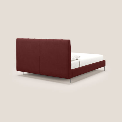 Calliope letto imbottito piedini alti completamente sfoderabile in tessuto smacchiabile T17 rosso 