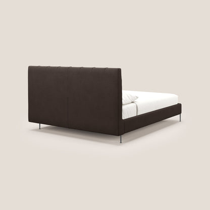 Calliope letto imbottito piedini alti completamente sfoderabile in tessuto smacchiabile T17 marrone 