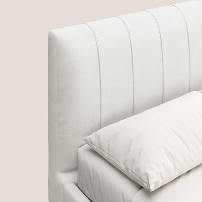 Calliope letto imbottito piedini alti completamente sfoderabile in tessuto smacchiabile T17 bianco 