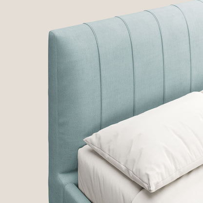 Calliope letto imbottito piedini alti completamente sfoderabile in tessuto smacchiabile T17 verde acqua 