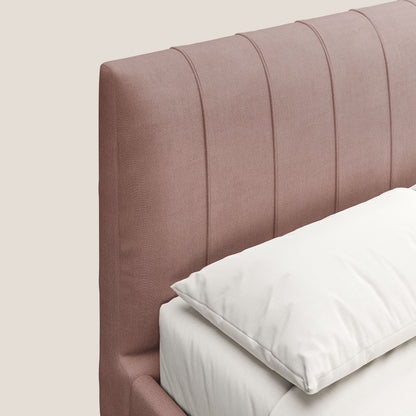 Calliope letto imbottito piedini alti completamente sfoderabile in tessuto smacchiabile T17 rosa 