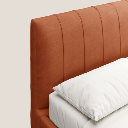 Calliope letto imbottito piedini alti completamente sfoderabile in tessuto smacchiabile T17 arancio 