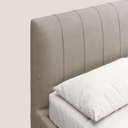 Calliope letto imbottito piedini alti completamente sfoderabile in tessuto smacchiabile T17 beige 