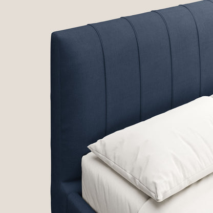 Calliope letto imbottito piedini alti completamente sfoderabile in tessuto smacchiabile T17 blu 