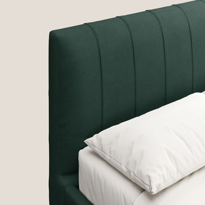 Calliope letto imbottito piedini alti completamente sfoderabile in tessuto smacchiabile T17 verde 