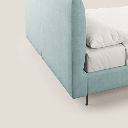 Calliope letto imbottito piedini alti completamente sfoderabile in tessuto smacchiabile T17 verde acqua 