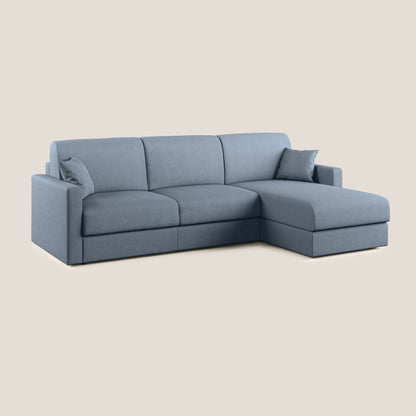 Chris Divano letto angolare con penisola in microfibra smacchiabile T11 carta da zucchero