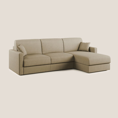 Chris Divano letto angolare con penisola in microfibra smacchiabile T11 beige
