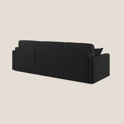 Chris Divano letto angolare con penisola in microfibra smaltabile T11 nero