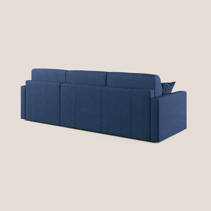 Chris Divano letto angolare con penisola in microfibra smacchiabile T11 blu