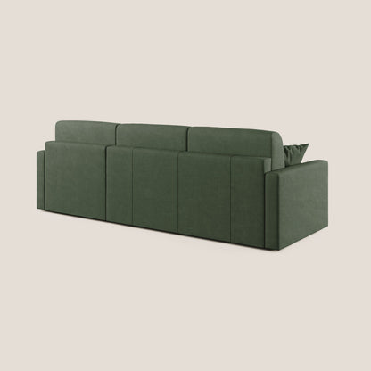 Chris Divano letto angolare con penisola in microfibra smaltabile T11 verde