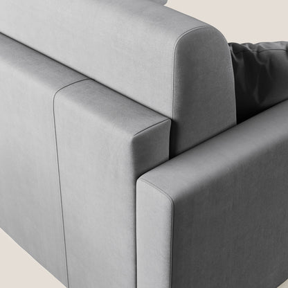 Chris Divano letto angolare con penisola in microfibra smacchiabile T11 grigio