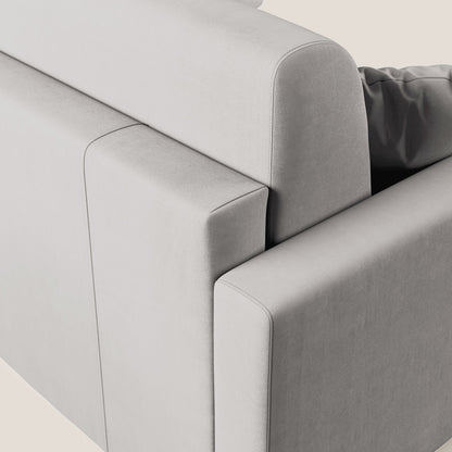 Chris Divano letto angolare con penisola in microfibra smaltabile T11 grigio chiaro