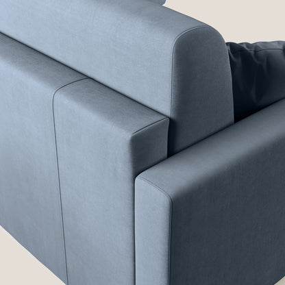 Chris Divano letto angolare con penisola in microfibra smacchiabile T11 carta da zucchero