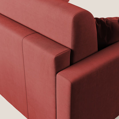 Chris Divano letto angolare con penisola in microfibra smaltabile T11 rosso