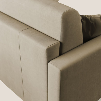 Chris Divano letto angolare con penisola in microfibra smacchiabile T11 beige