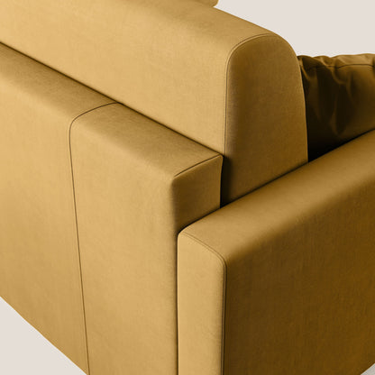 Chris Divano letto angolare con penisola in microfibra smaltabile T11 giallo