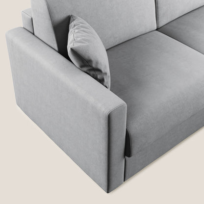 Chris Divano letto angolare con penisola in microfibra smacchiabile T11 grigio
