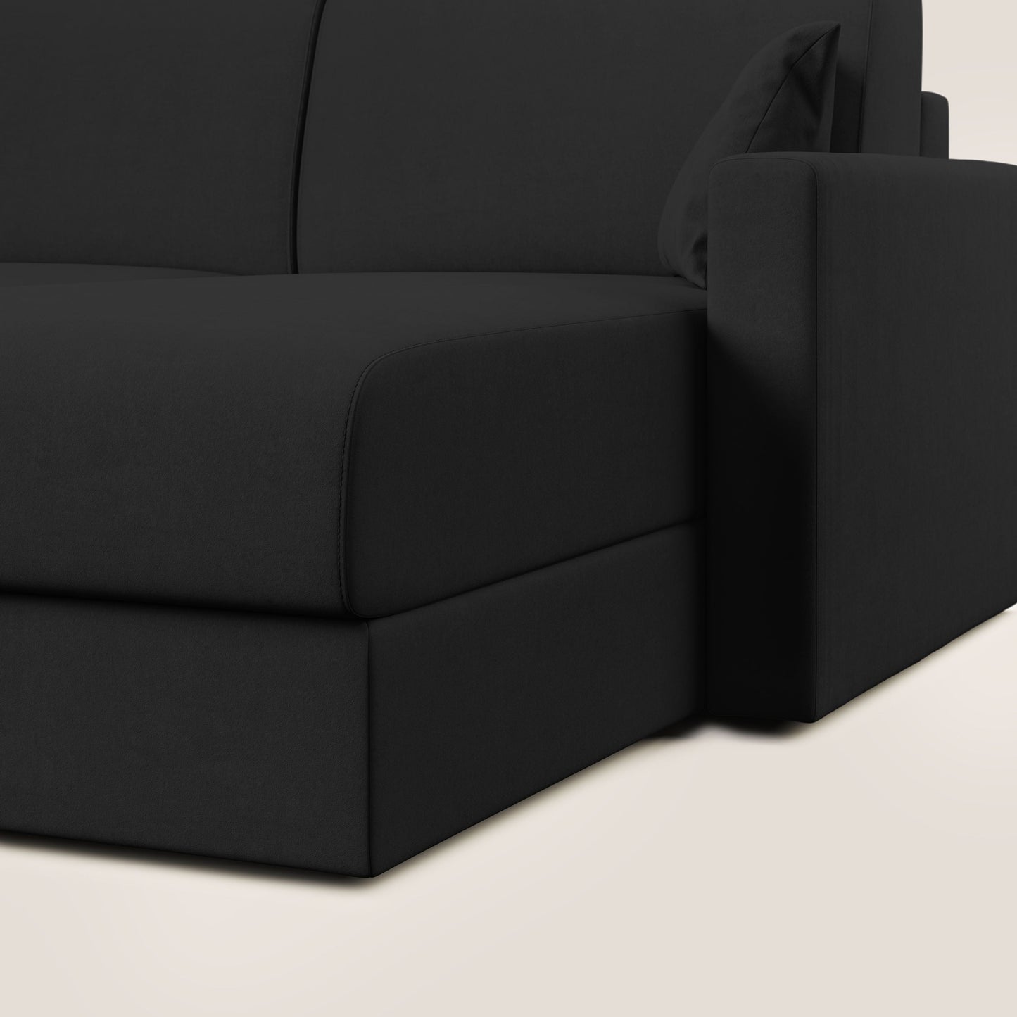 Chris Divano letto angolare con penisola in microfibra smaltabile T11 nero