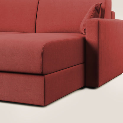 Chris Divano letto angolare con penisola in microfibra smaltabile T11 rosso