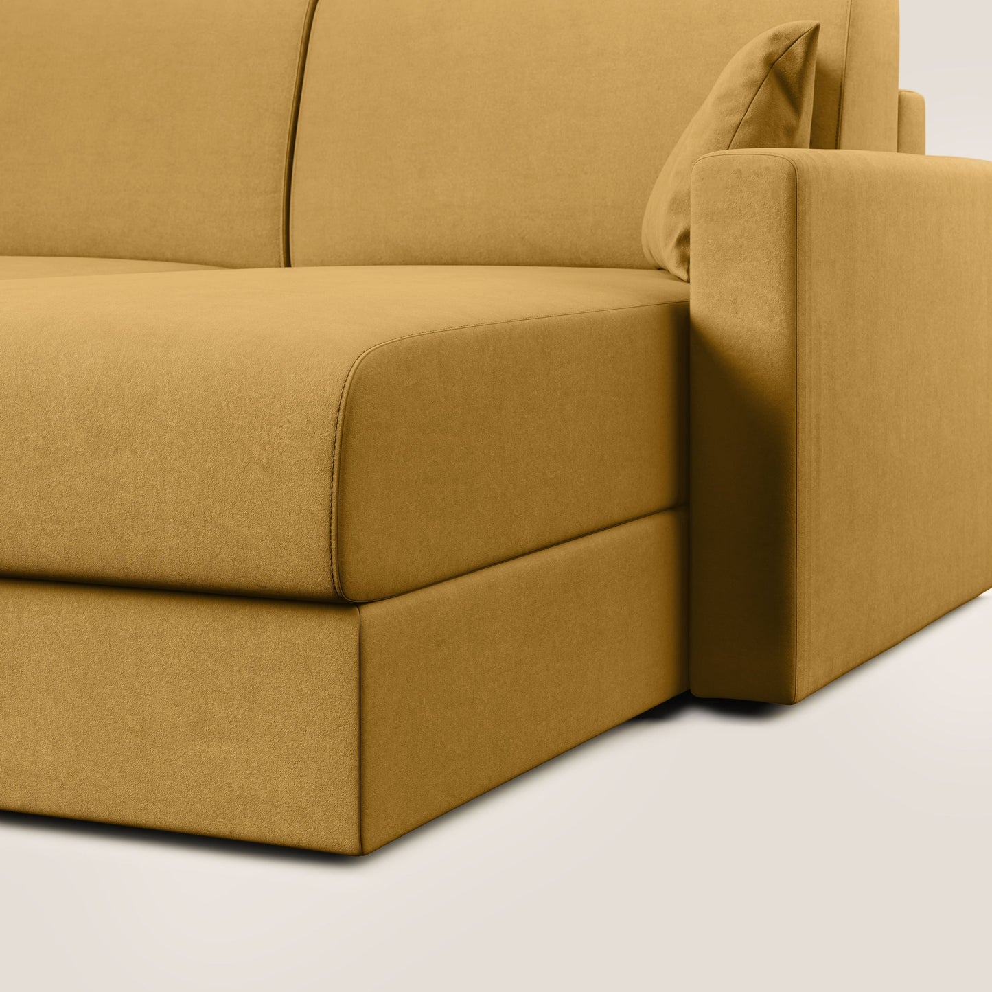 Chris Divano letto angolare con penisola in microfibra smaltabile T11 giallo