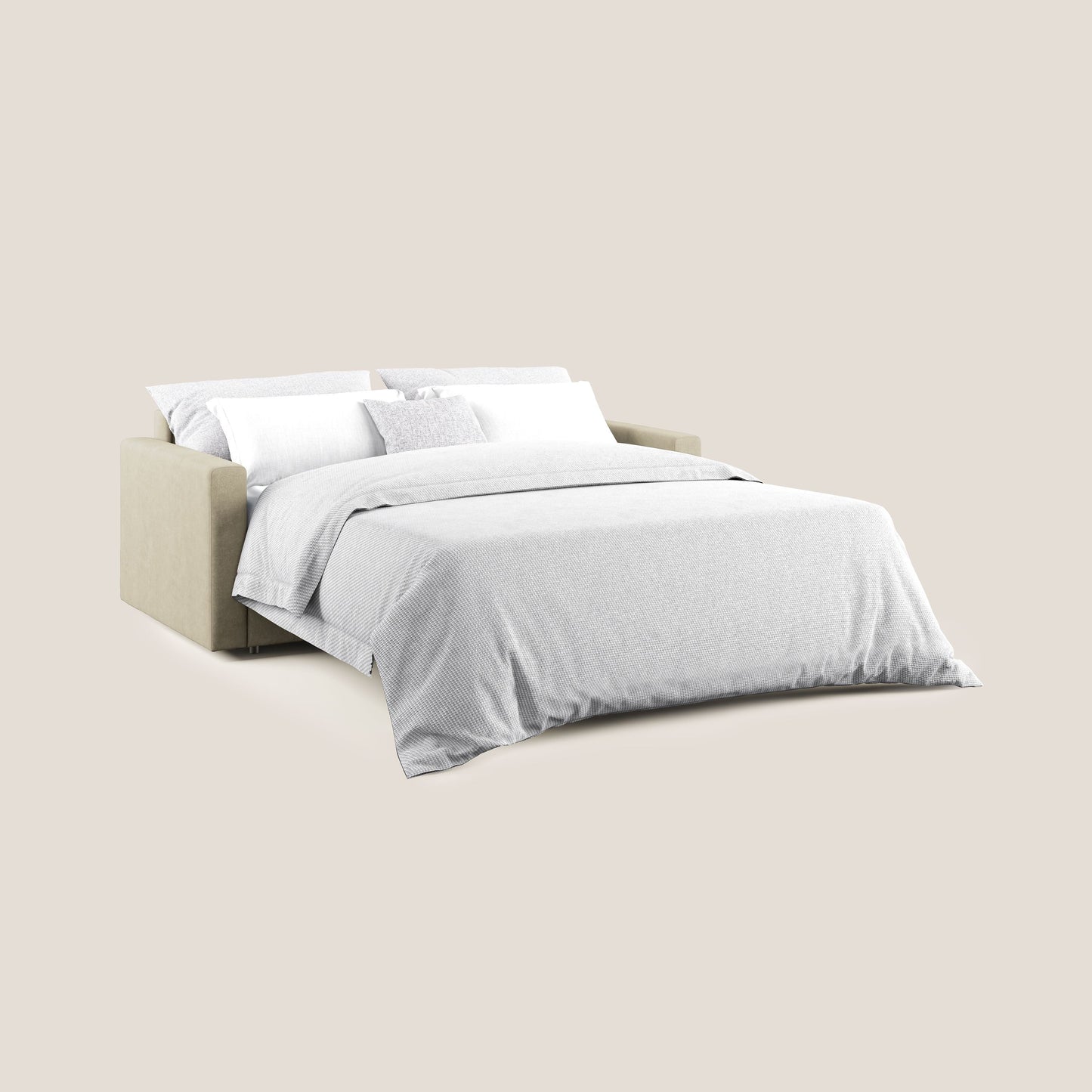 Chris Divano letto in microfibra smacchiabile T11 panna