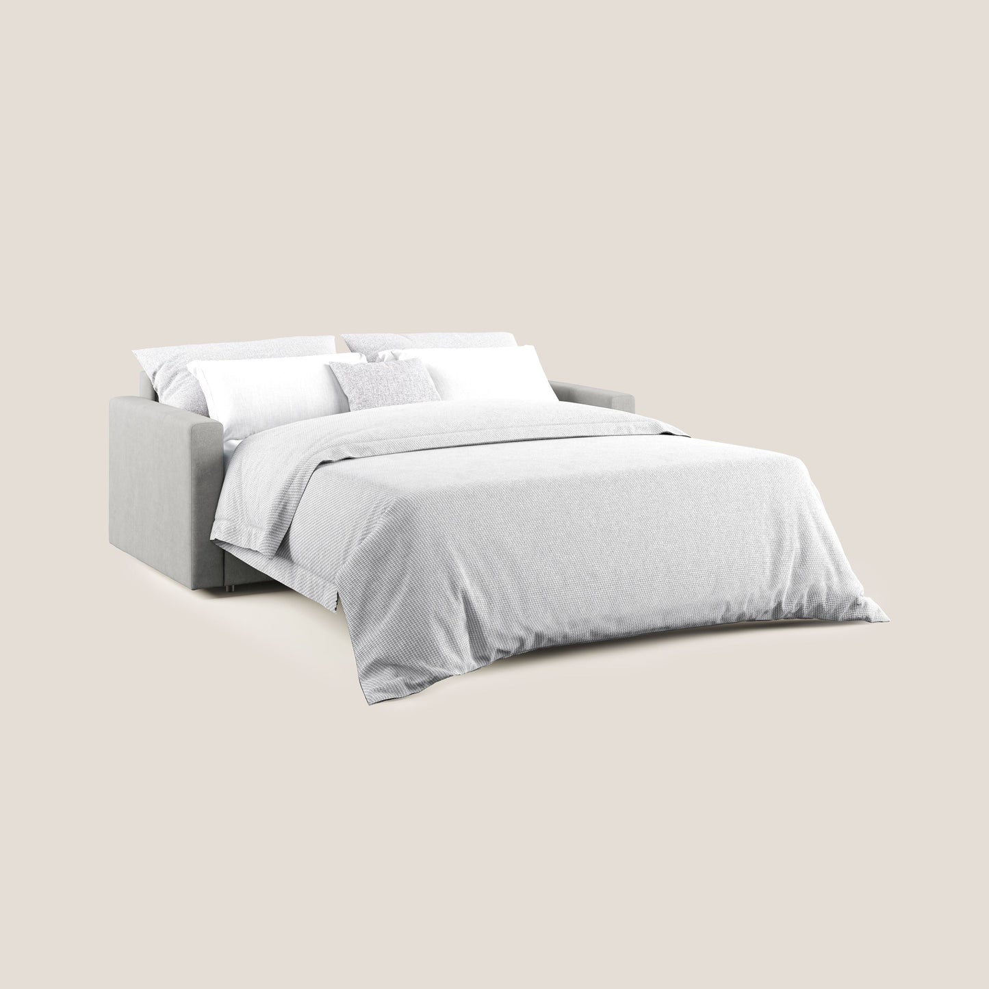 Chris Divano letto in microfibra smacchiabile T11 grigio chiaro