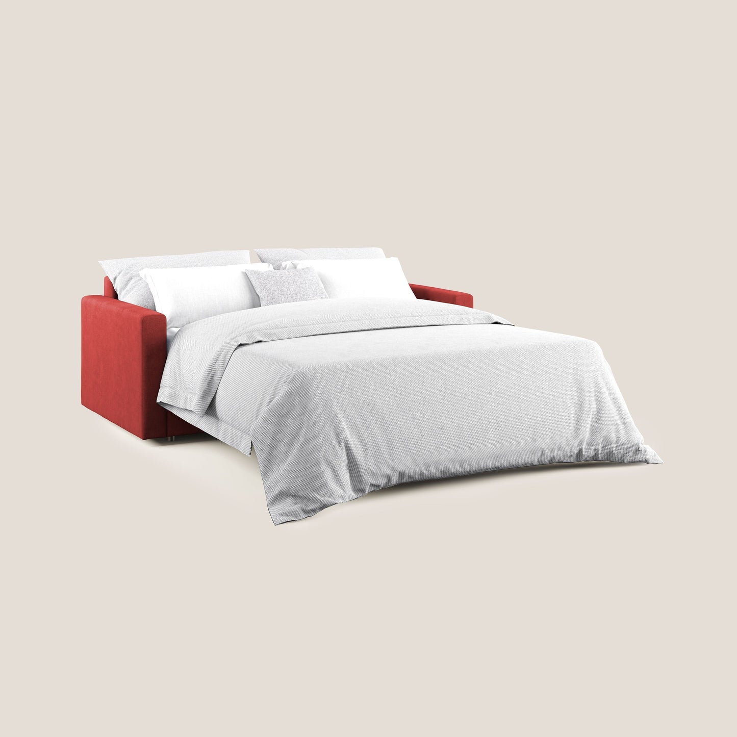 Chris Divano letto in microfibra smacchiabile T11 rosso
