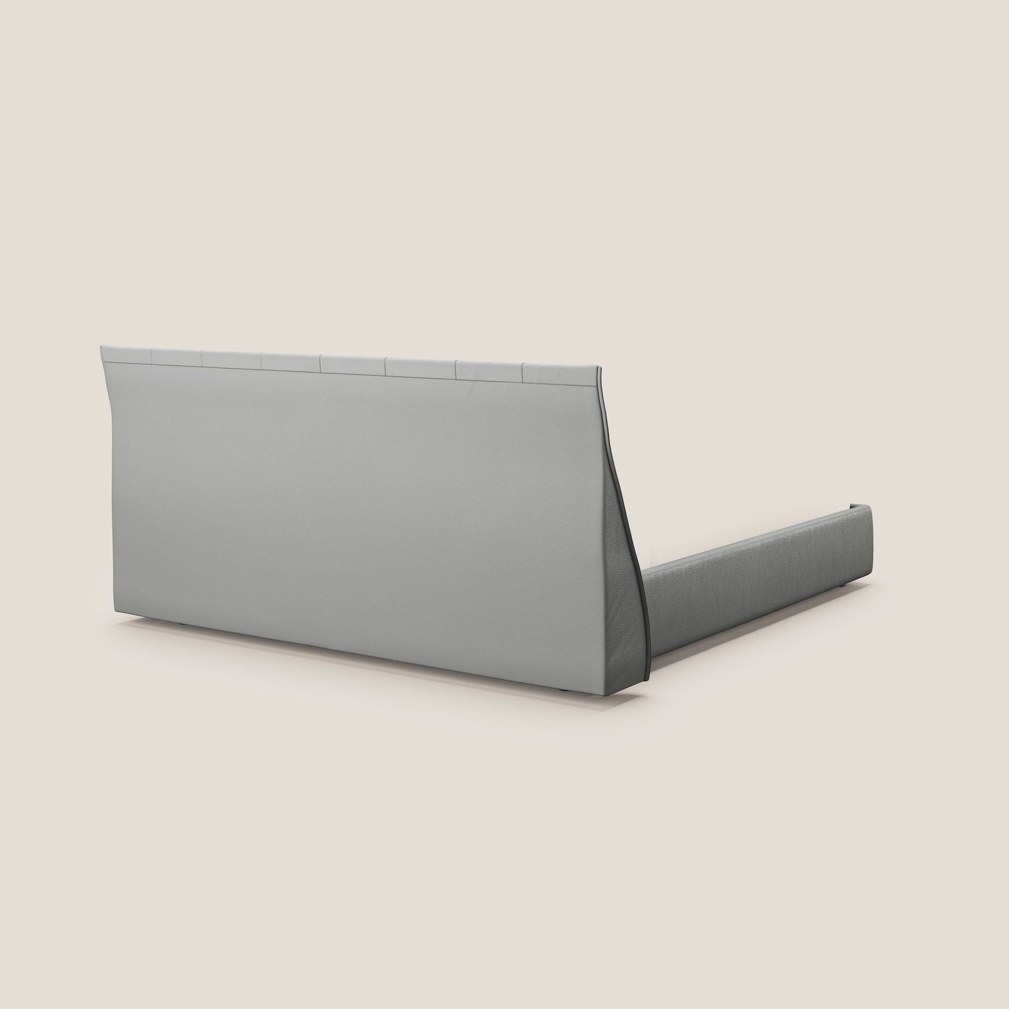 Clizia letto imbottito di design con vano contenitore in ecopelle impermeabile T04 grigio chiaro 