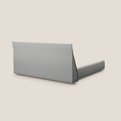 Clizia letto imbottito di design con vano contenitore in ecopelle impermeabile T04 grigio chiaro 