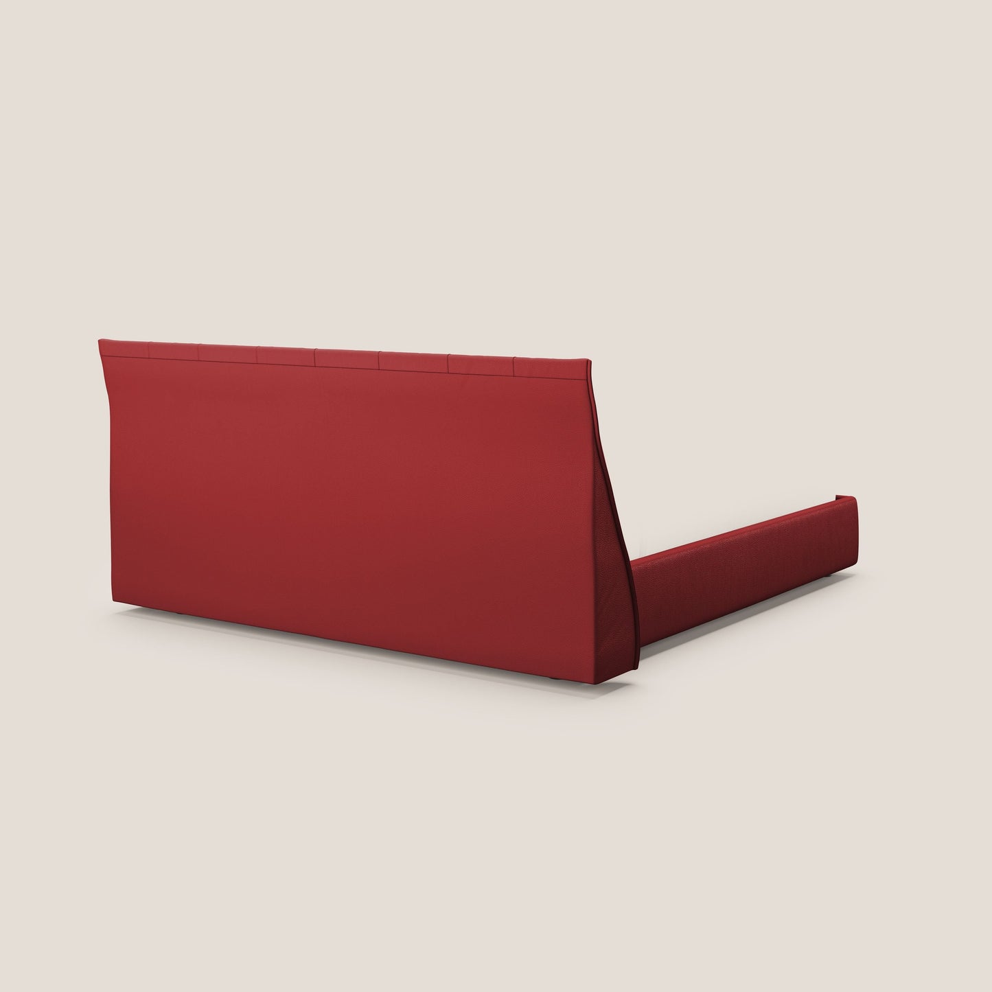 Clizia letto imbottito di design con vano contenitore in ecopelle impermeabile T04 rosso 