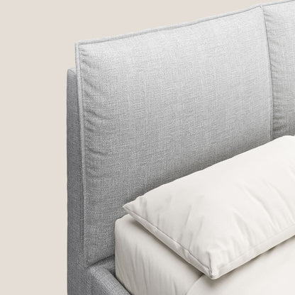 Cloe letto imbottito con piedi in metallo sfoderabile in tessuto fiammato impermeabile T06 grigio 
