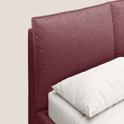 Cloe letto imbottito con piedi in metallo sfoderabile in tessuto fiammato impermeabile T06 rosso 