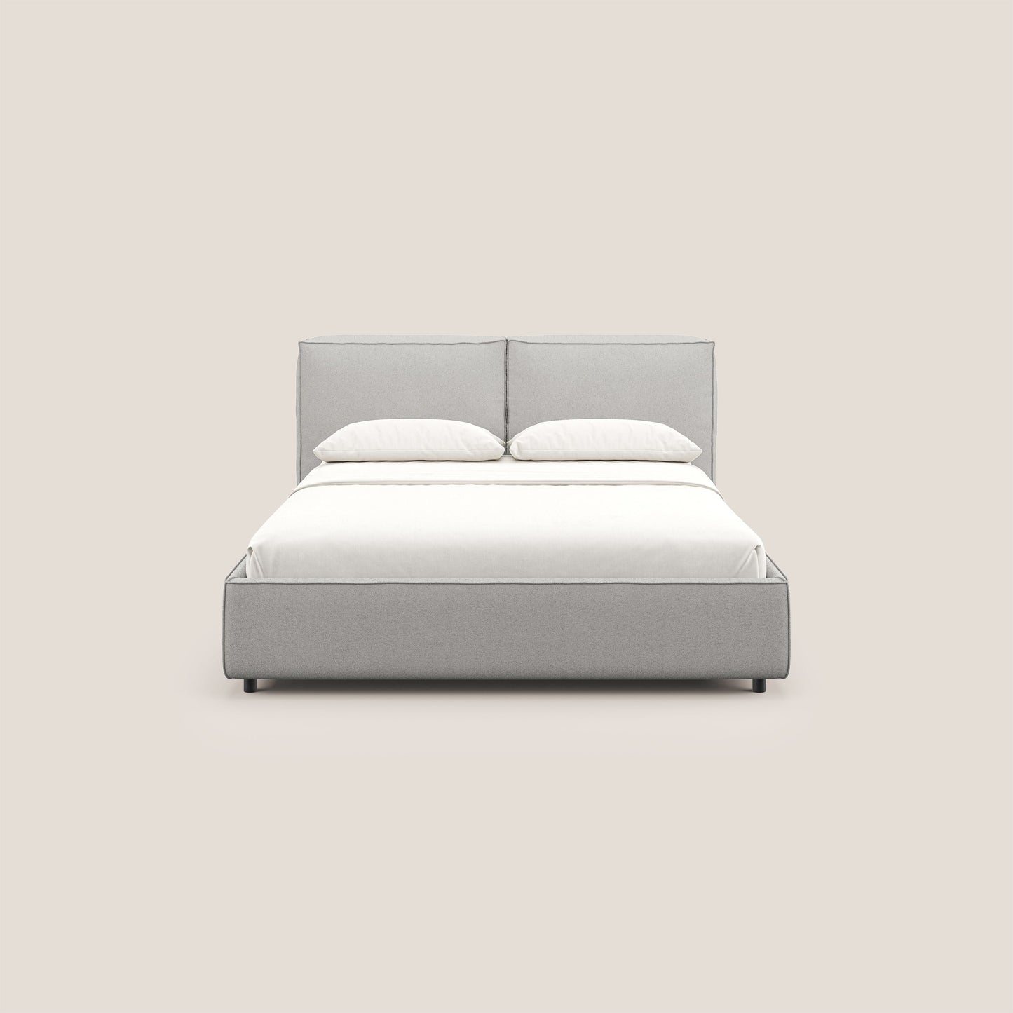 Cocoon letto imbottito contenitore sfoderabile in bouclet impermeabile T07 grigio 
