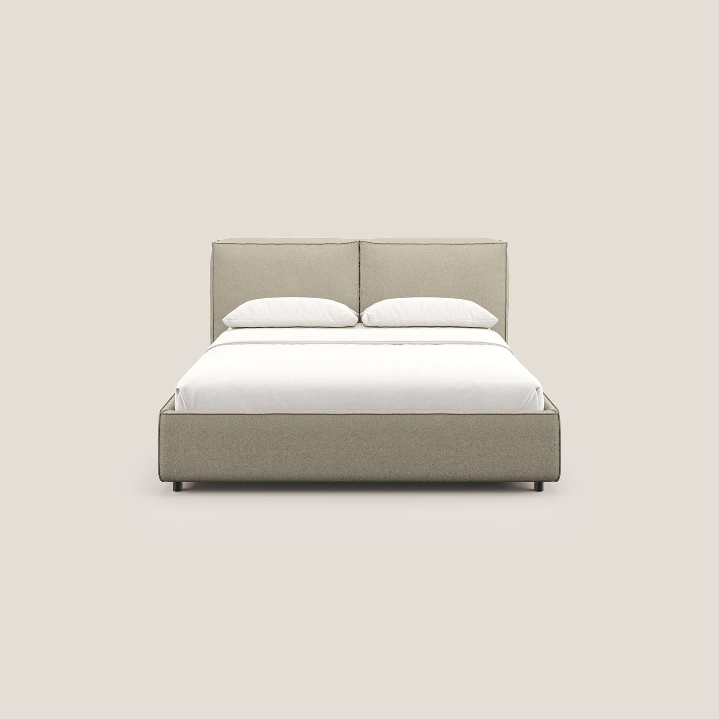 Cocoon letto imbottito contenitore sfoderabile in bouclet impermeabile T07 beige 