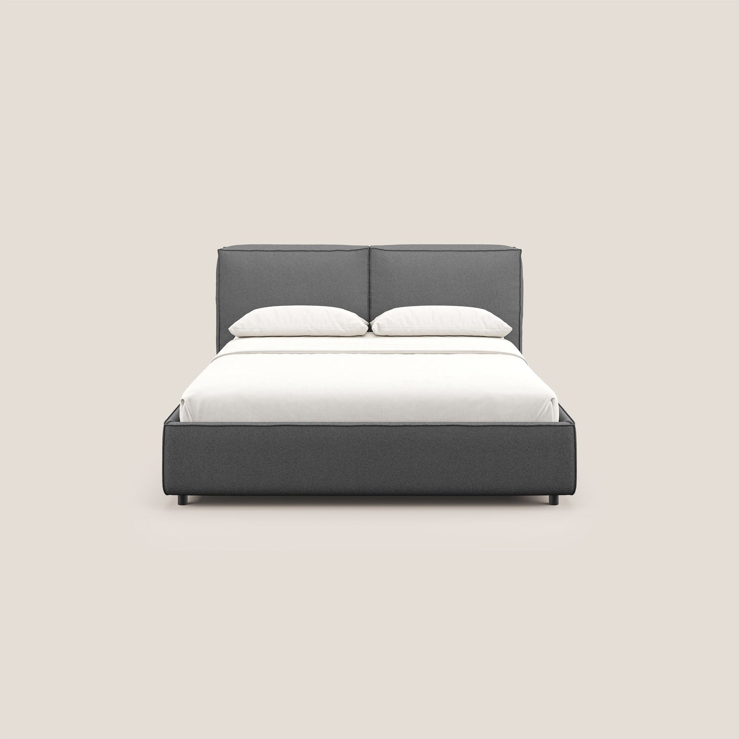 Cocoon letto imbottito contenitore sfoderabile in bouclet impermeabile T07 antracite 