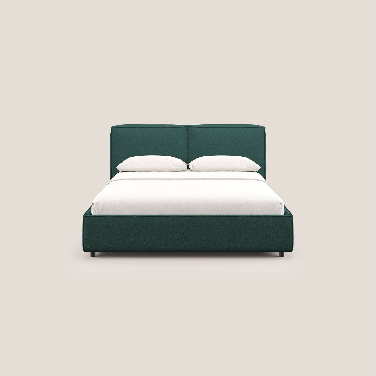 Cocoon letto imbottito contenitore sfoderabile in bouclet impermeabile T07 verde 