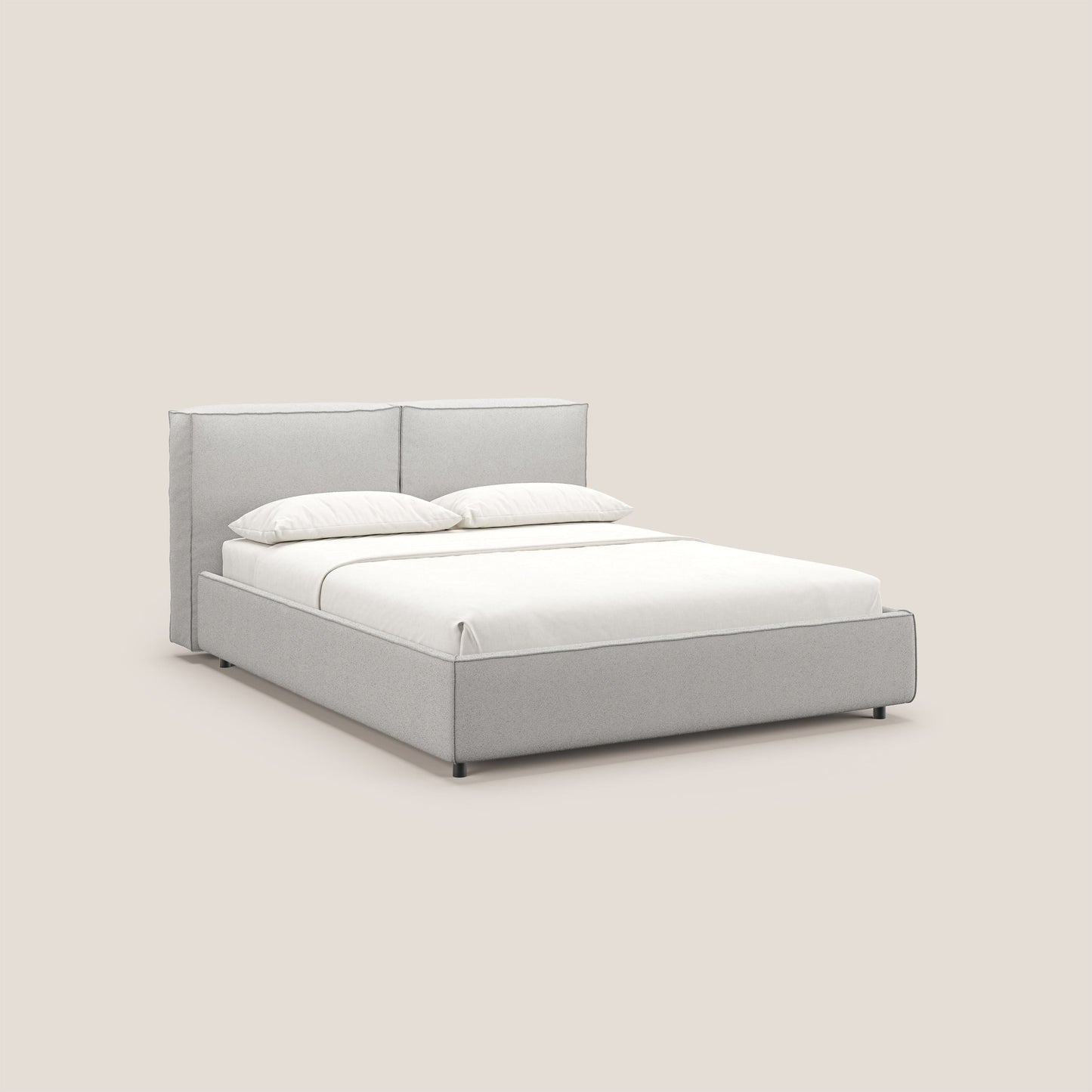 Cocoon letto imbottito contenitore sfoderabile in bouclet impermeabile T07 grigio 