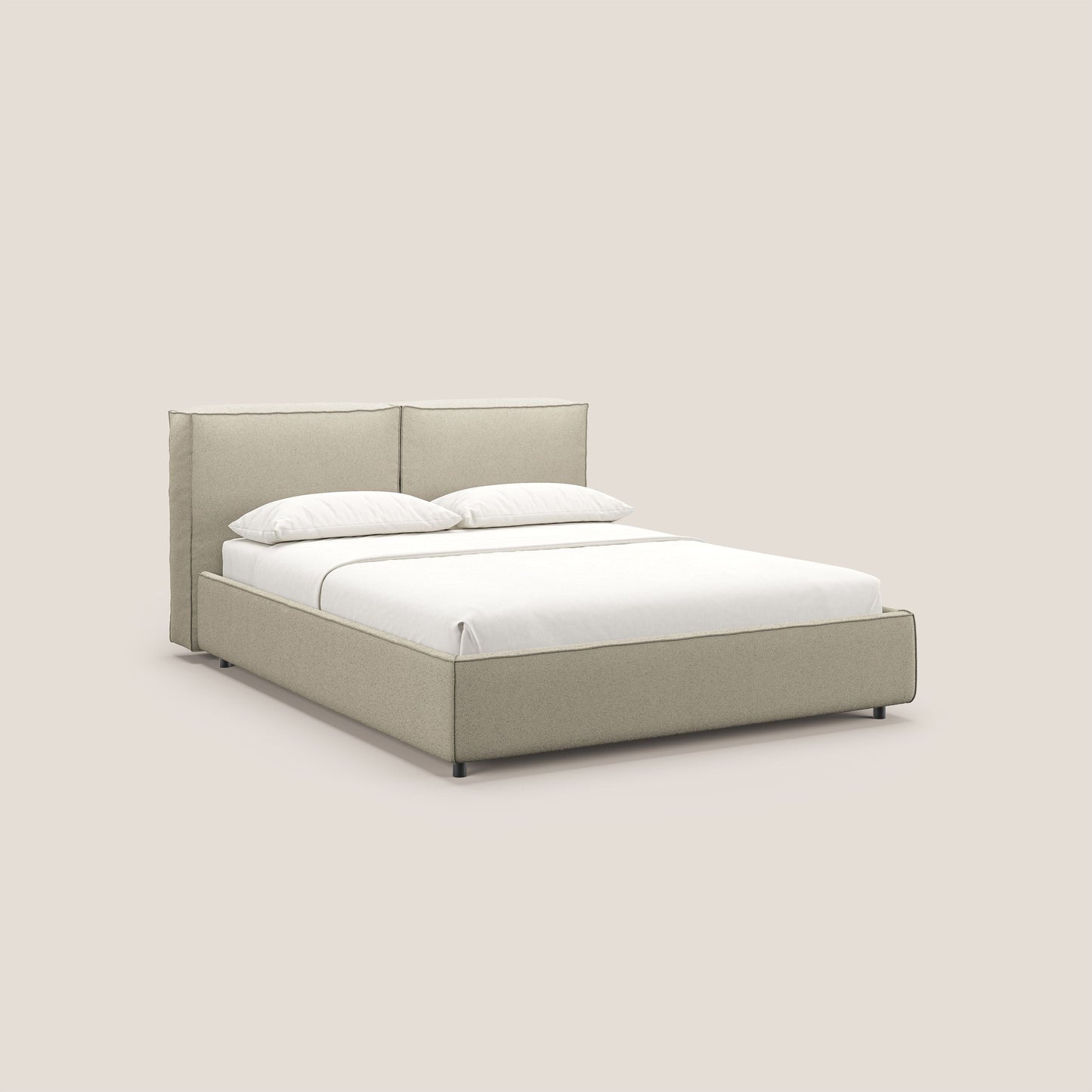 Cocoon letto imbottito contenitore sfoderabile in bouclet impermeabile T07 beige 