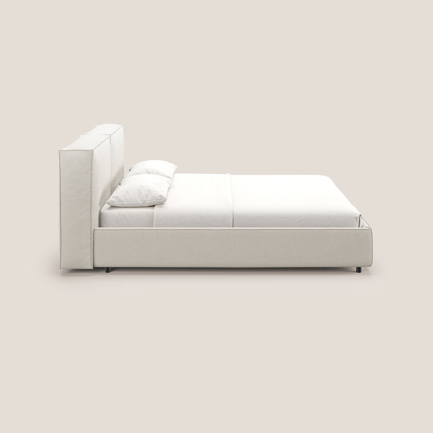 Cocoon letto imbottito contenitore sfoderabile in bouclet impermeabile T07 bianco 